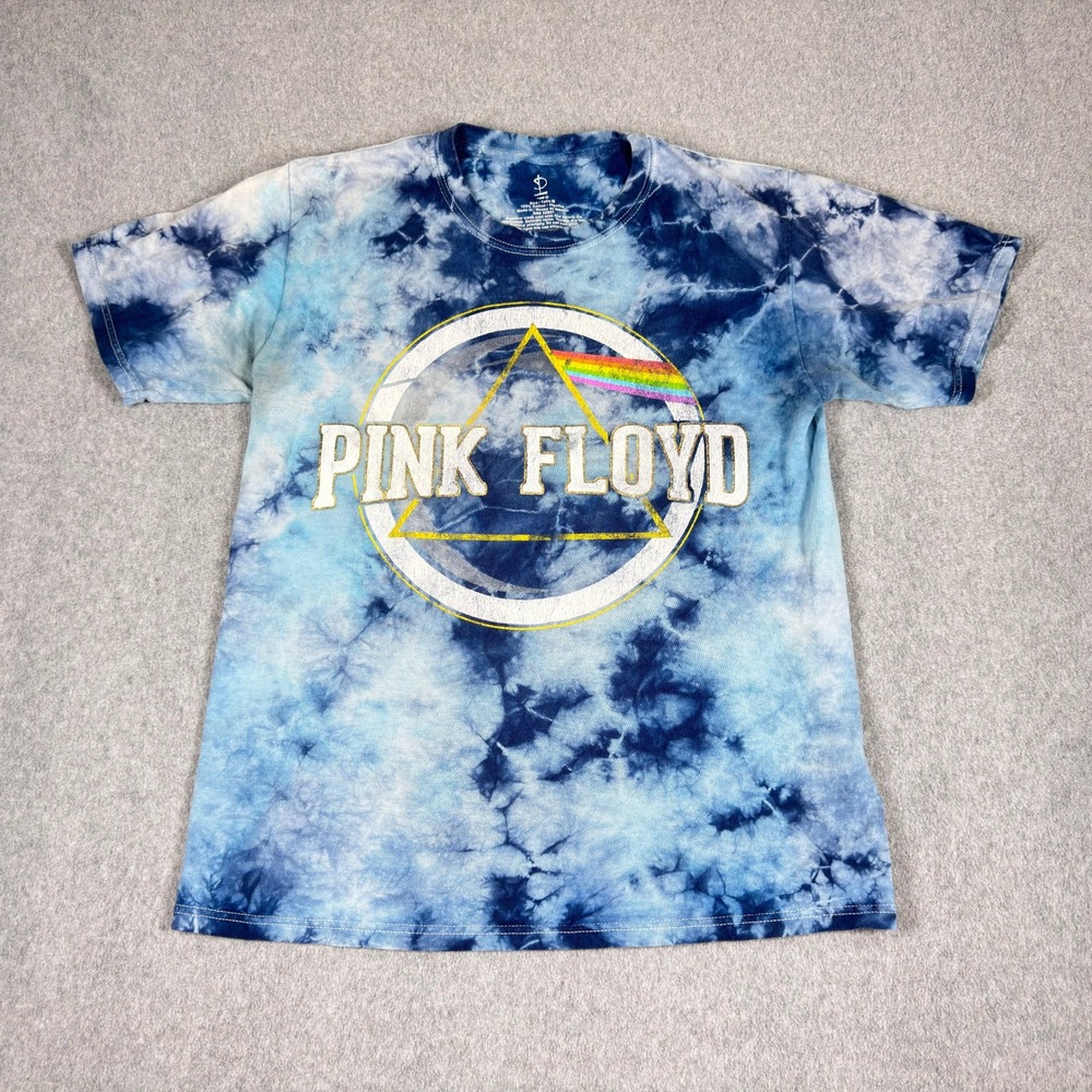 Pink Floyd The Dark Side Of Moon Shirt Tour 73' Concert Blue Tie Dye Tee Medium